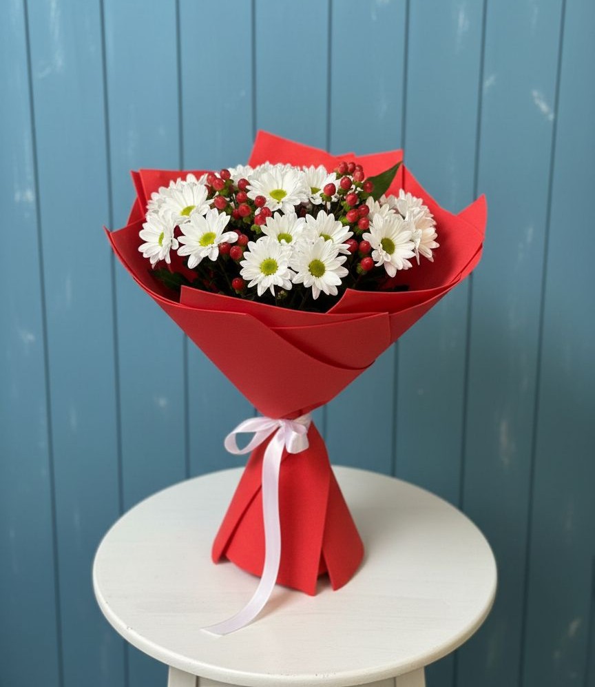 Букет цветов из: Хризантемы в Баклановской Ставропольского края