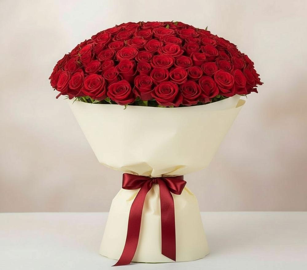 Букет 101 Красная роза Милано в Баклановской Ставропольского края