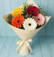 Букет цветов из:  Герберы в Баклановской Ставропольского края