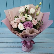 Букет цветов из:  Розы и Лизиантусы в Баклановской Ставропольского края