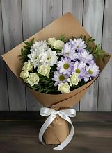Букет цветов из:  Хризантемы и Розы в Баклановской Ставропольского края