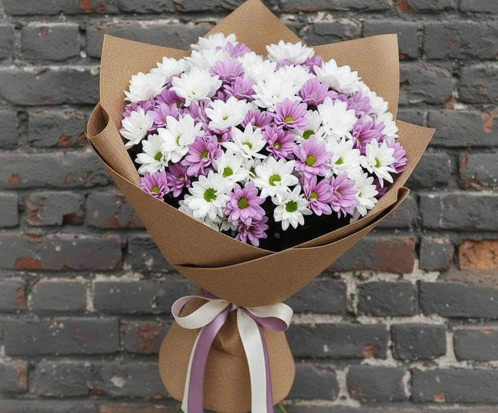 Букет цветов из: Хризантемы в Баклановской Ставропольского края