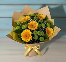 Букет цветов из:  Герберы и Хризантемы в Баклановской Ставропольского края