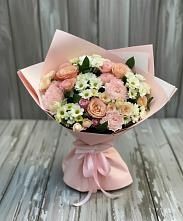 Букет цветов из:  Гвоздики, Розы и Хризантемы в Баклановской Ставропольского края