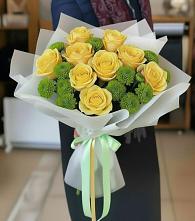 Букет цветов из:  Хризантемы и Розы в Баклановской Ставропольского края