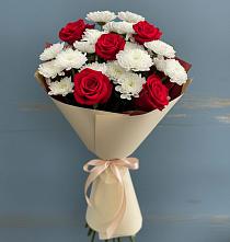 Букет цветов из:  Розы и Хризантемы в Баклановской Ставропольского края