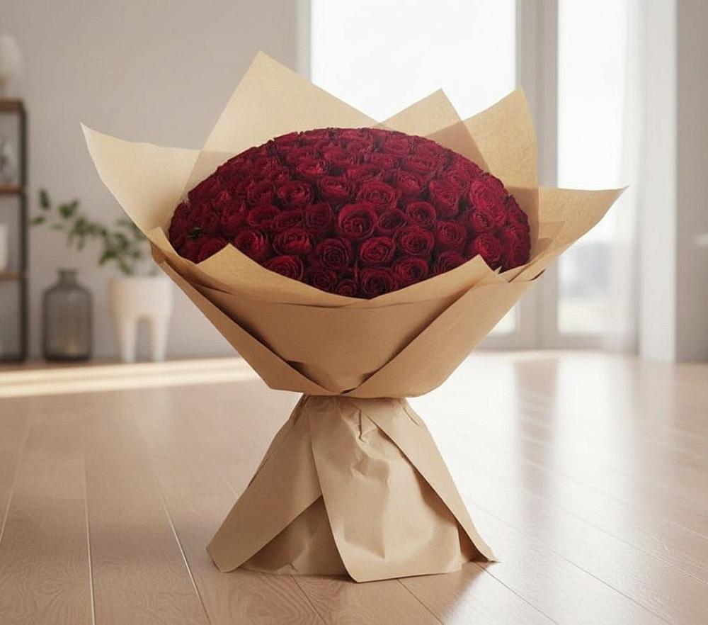 Букет 101 Красная роза в Баклановской Ставропольского края