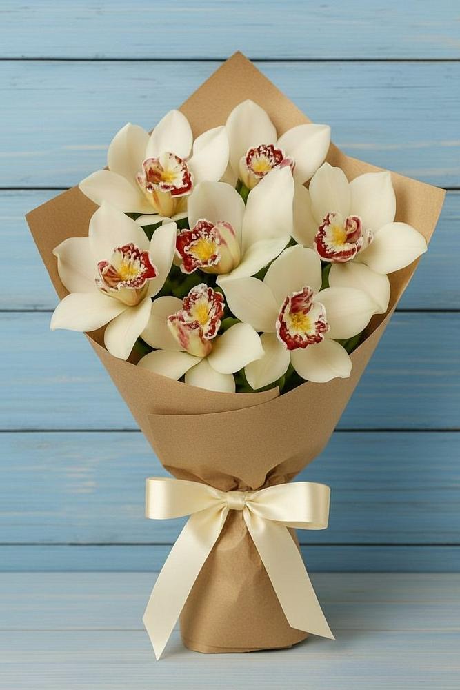 Букет цветов из: Орхидеи и Розы в Баклановской Ставропольского края