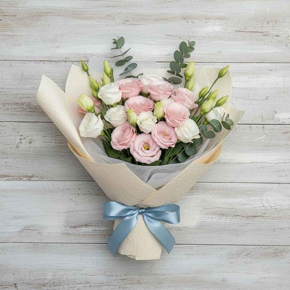 Букет цветов из: Лизиантусы в Баклановской Ставропольского края